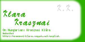 klara krasznai business card