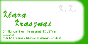 klara krasznai business card
